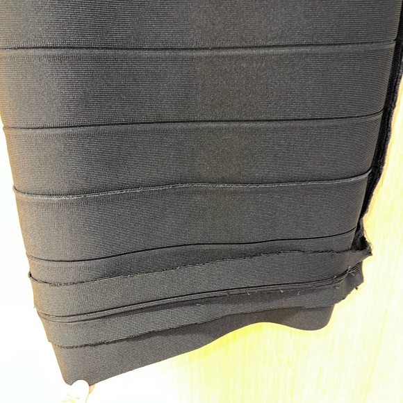 Herve Leger Candice Black Off Shoulder Dress Size XS - Picture 12 of 14